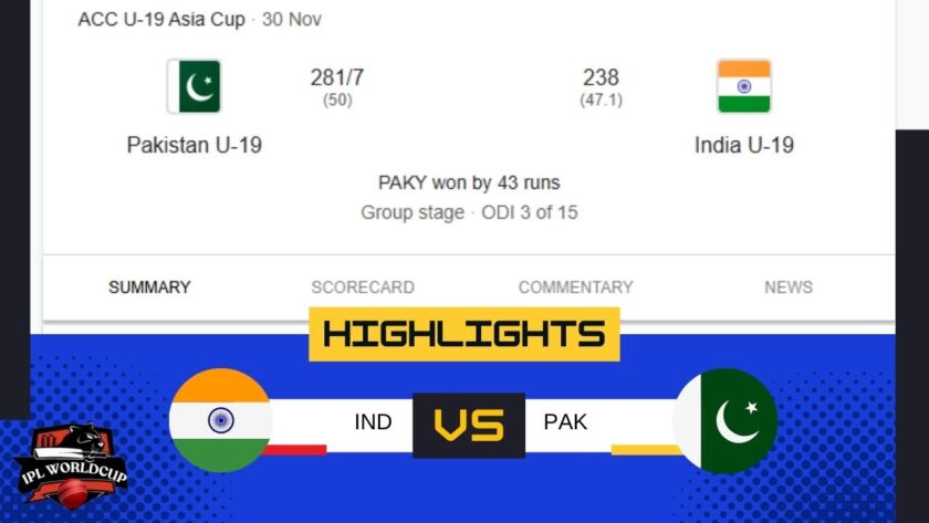 pakistan national under-19 cricket team vs india national under-19 cricket team match scorecard