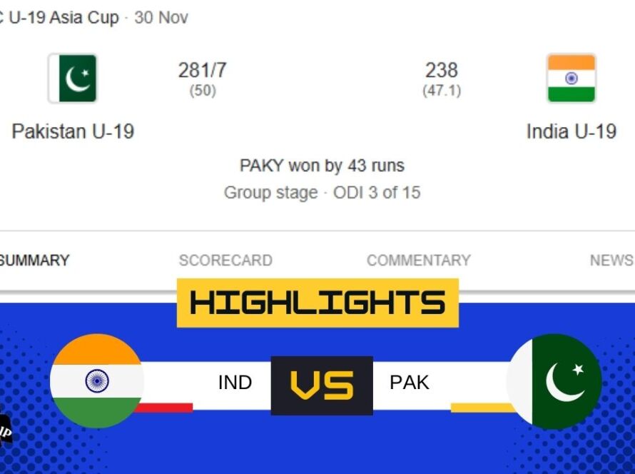 pakistan national under-19 cricket team vs india national under-19 cricket team match scorecard